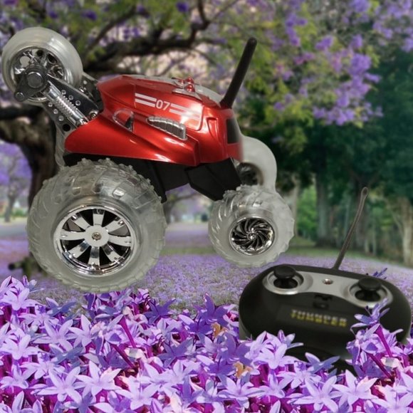 Blue Hat Radio Controlled Thunder Tumber Red 360 Degree Rally Car w/ LED Lights - Picture 14 of 16